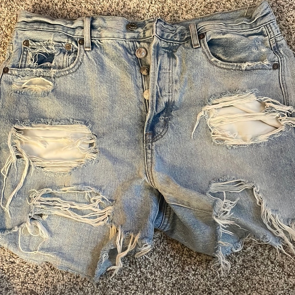 American Eagle denim distressed cut offs
